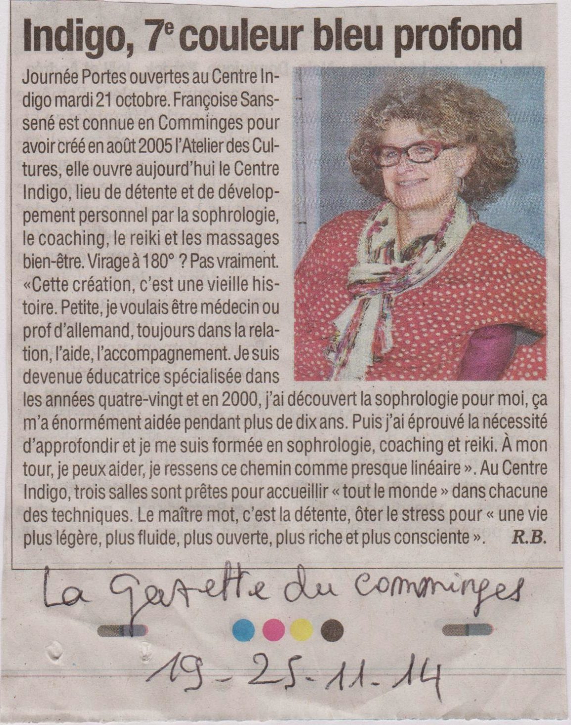 Article Indigo Gazette novembre 2014