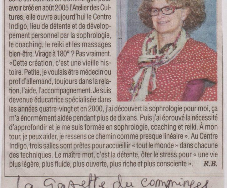 Article Indigo Gazette novembre 2014